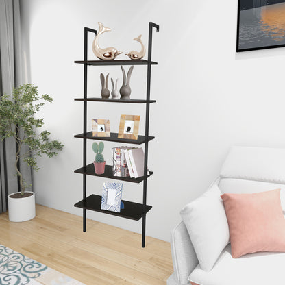 5-Tier Industrial Wall Shelf Bookcase