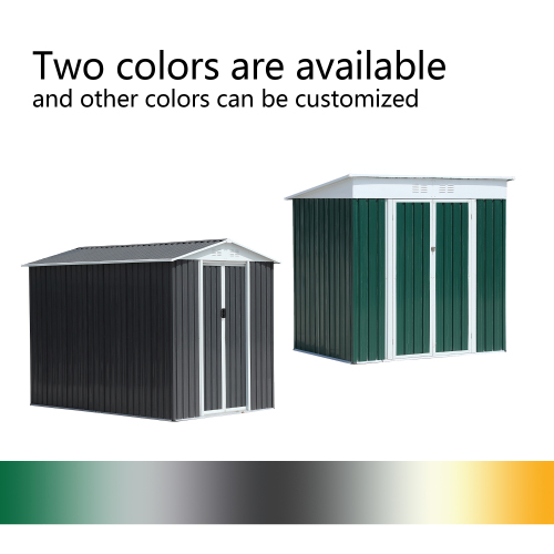 Gray 6x4 ft Metal Outdoor Storage Shed with Pent Roof