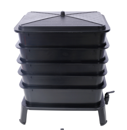 5-Layer Stackable Worm Compost Bin with Starter Kit