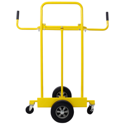 Heavy-Duty Steel Drywall Panel Cart – Yellow Sheet Dolly with Brakes