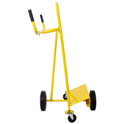 Heavy-Duty Steel Drywall Panel Cart – Yellow Sheet Dolly with Brakes