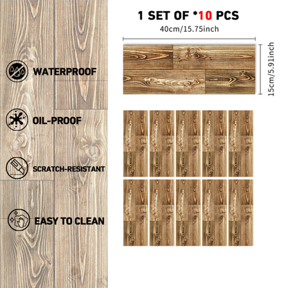 Wood Grain Peel and Stick Floor Decal – Non-Slip Self-Adhesive Flooring Tile