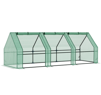 Portable Greenhouse with Zipper Doors – 9ft x 3ft Mini Outdoor Plant Tunnel