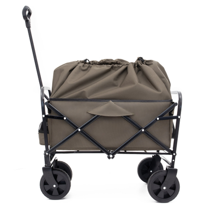 Olive Green Collapsible Utility Wagon with Liner & Cover Set