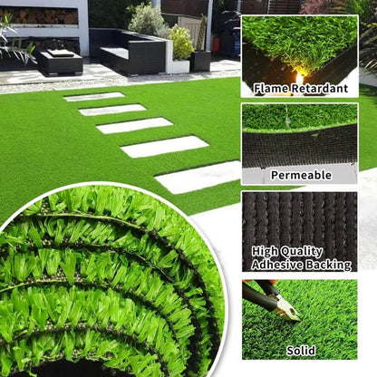 Premium 3ft x 16ft Artificial Grass Turf with Drainage Holes