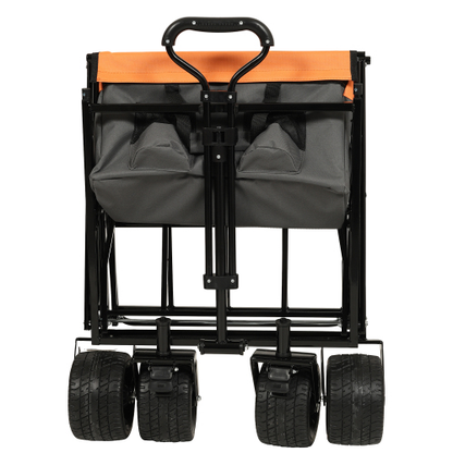Purple Collapsible Wagon with Canopy and Mosquito Net – Heavy Duty All-Terrain Stroller Cart