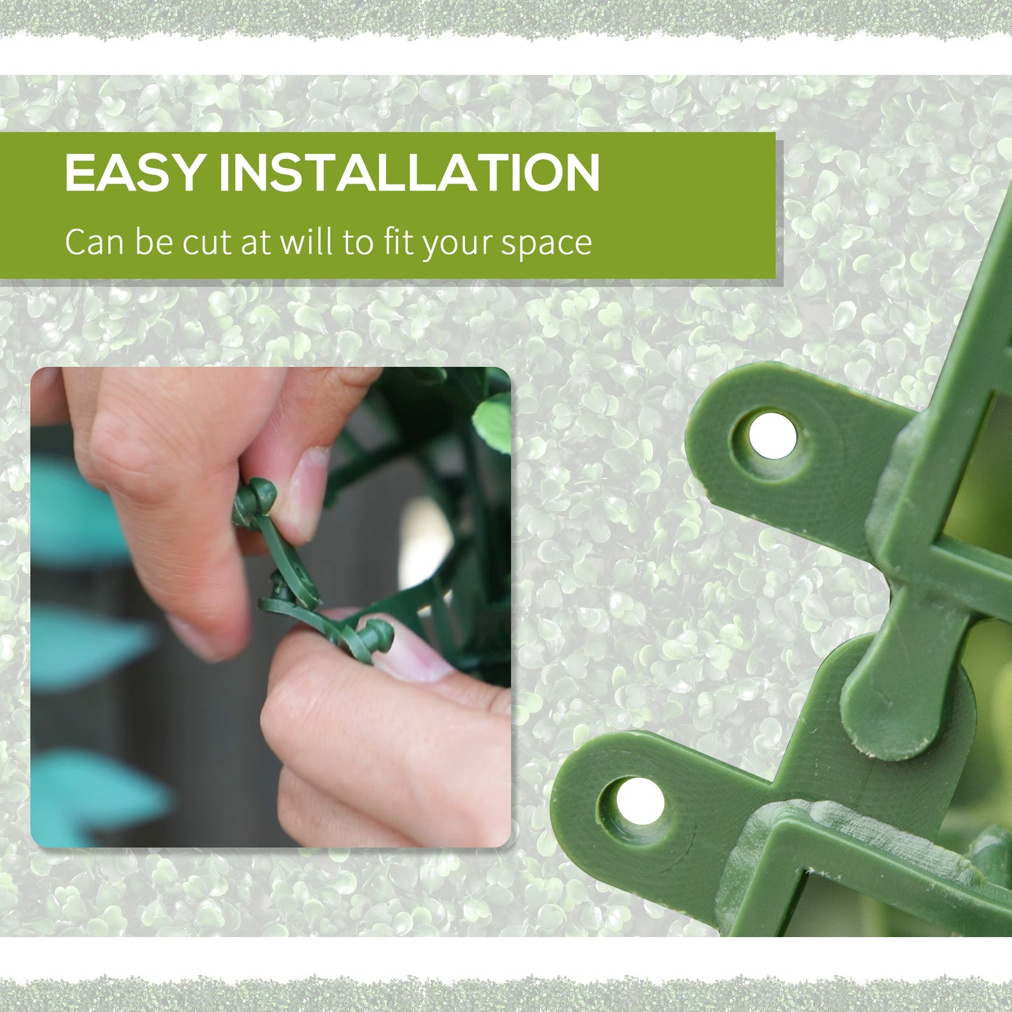 12-Piece Milan Artificial Grass Tiles with Drainage - 19.75" x 19.75" Light Green