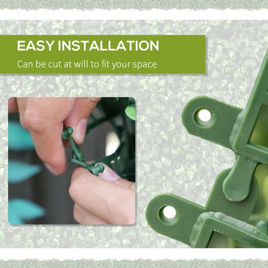 12-Piece Milan Artificial Grass Tiles with Drainage - 19.75" x 19.75" Light Green