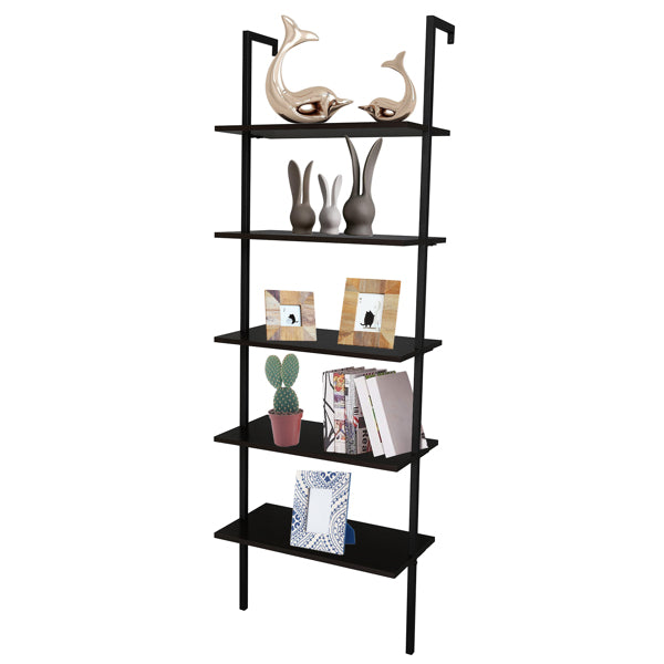 5-Tier Industrial Wall Shelf Bookcase