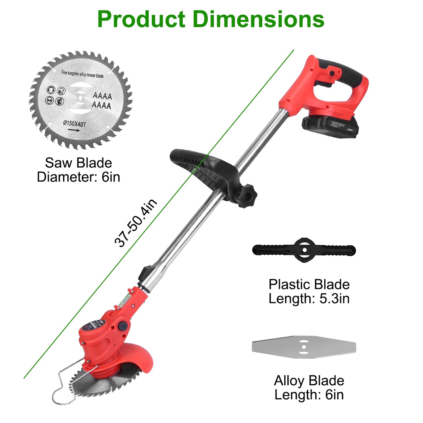 Cordless Adjustable Telescopic Grass & Weed Trimmer