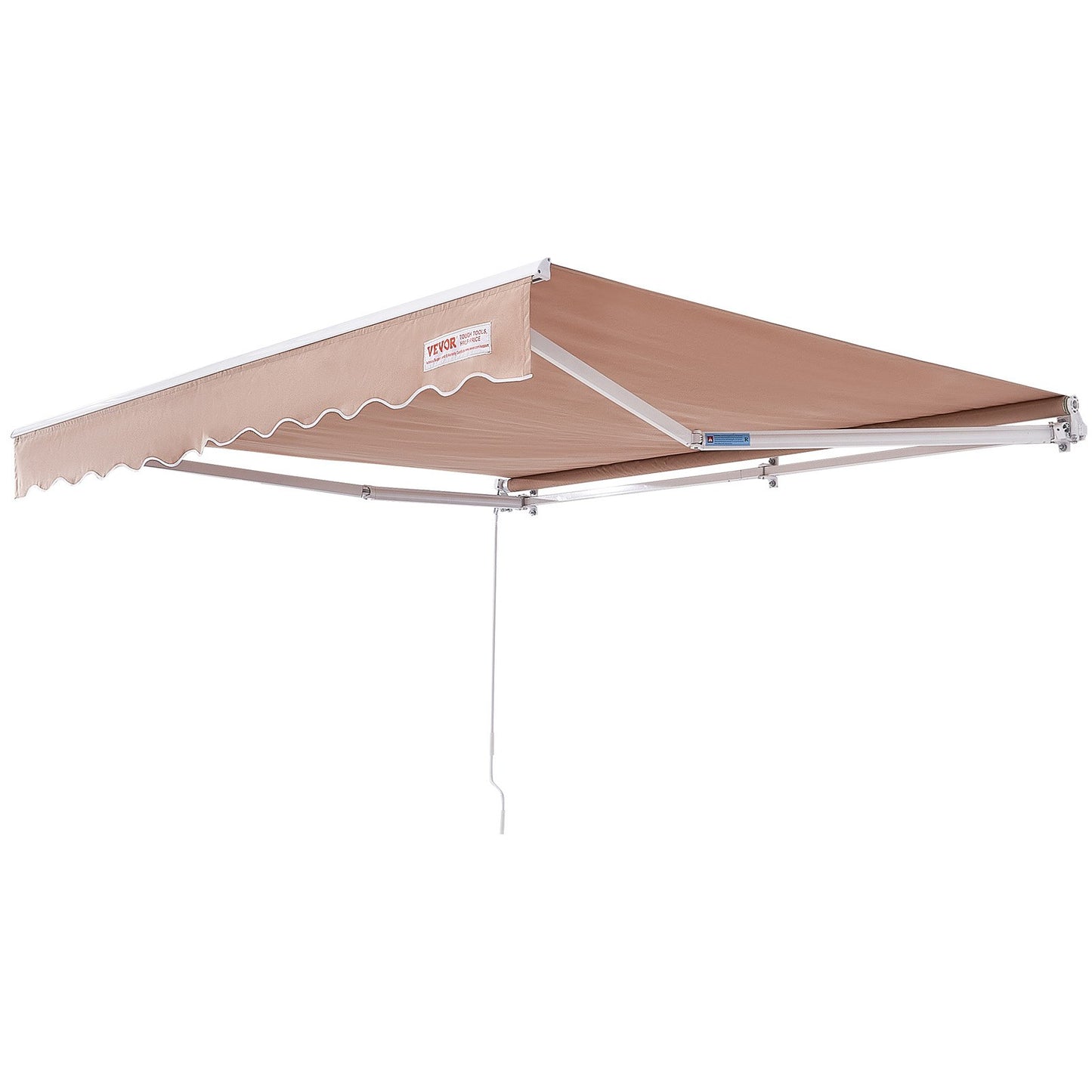 Manual Retractable Patio Awning with Crank Handle – 12x10 ft Water-Resistant Sunshade for Outdoor Spaces
