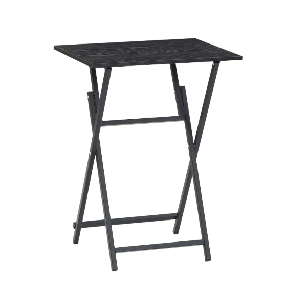 Black 2-Piece Folding TV Tray Table Set