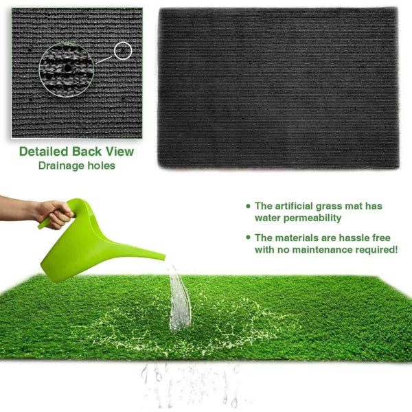 Premium 3ft x 32ft Artificial Grass Mat with Drainage Holes