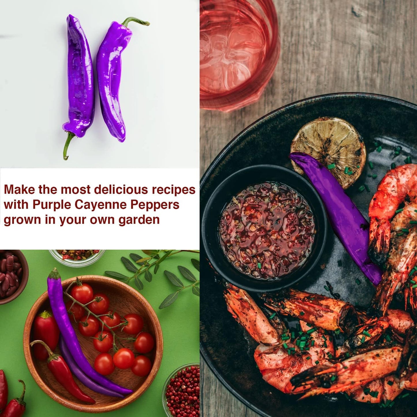 Cayenne Pepper Seeds for Planting - Non-GMO Spicy Purple Peppers - Pack of 30 Open-Pollination Heirloom Seeds with Growing Instructions - All-Natural Hot Pepper Seeds for Your Garden